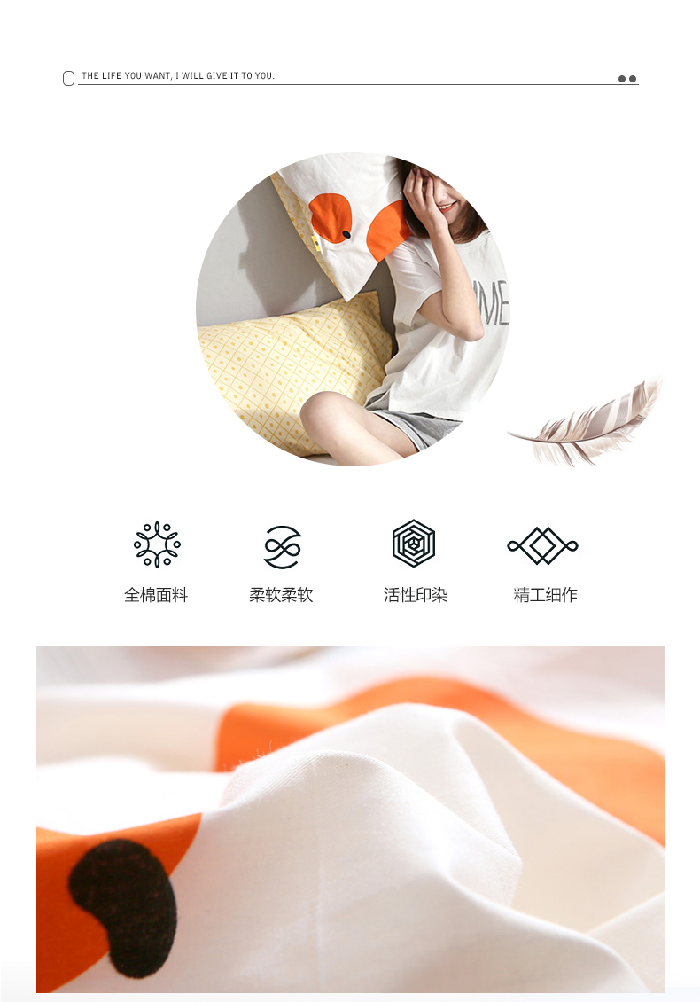 Gối bông Kay vỏ gối đơn 48 * 74cm Bộ bông gối đơn học sinh - Gối trường hợp gối cho bé