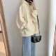 freshtaro cream casual pullover plus velvet hooded sweater women's autumn and winter new all-match loose jacket