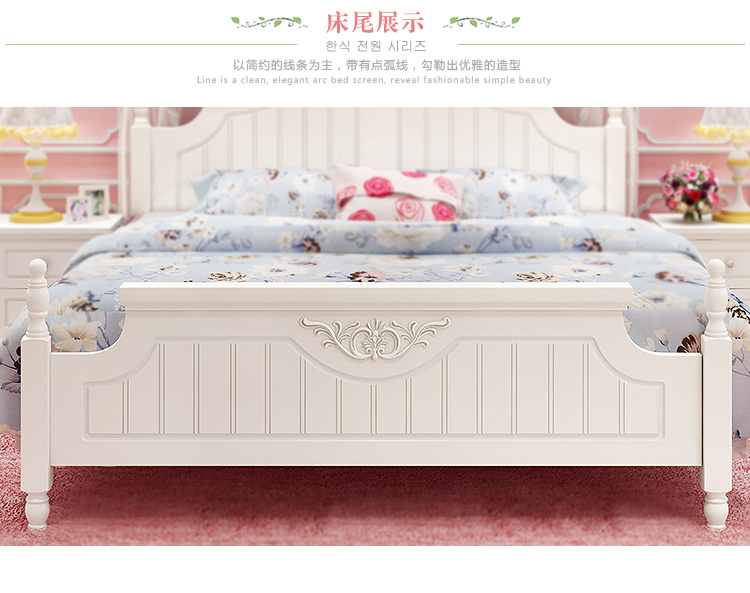 trẻ em Hàn Quốc giường ngủ tối giản hiện đại vườn cô gái công chúa giường 1,2 1,5 m chàng trai song sinh vị thành niên - Giường giường xếp hàn quốc