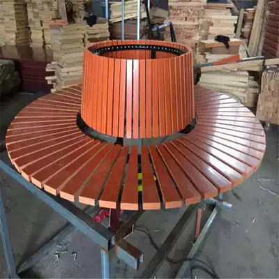 Park chair Outdoor leisure recliner Square welding chair Solid wood anti-corrosion wooden chair 9064-XIUV