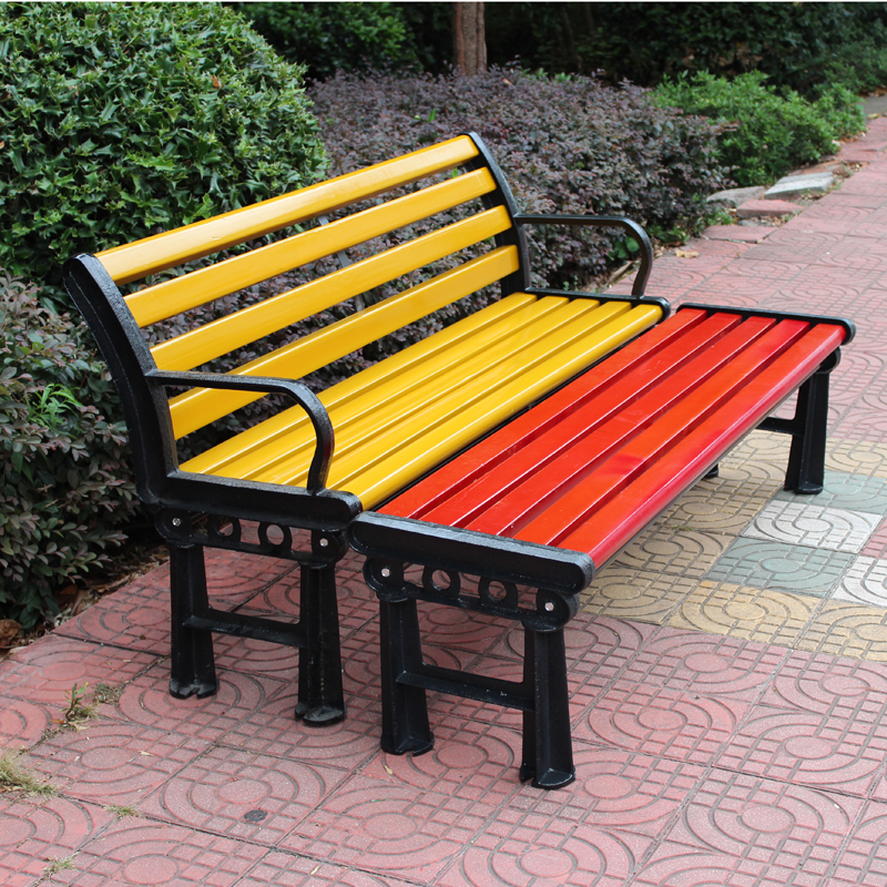 Manufacturer Direct sales Park Leisure chair Embalming Wood Park Chair Cast-iron Leaning Back Chair Outdoor Garden Chair Public Chair Row Chair