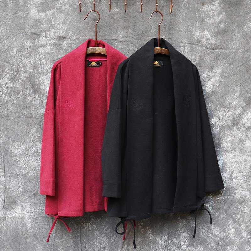 Chinese style Zen suit tea sweatsuit jacket Chinese style Tang Costume Ancient Dress Improved Hanfu Spring Autumn Ancient Wind sweatshirt men's clothing