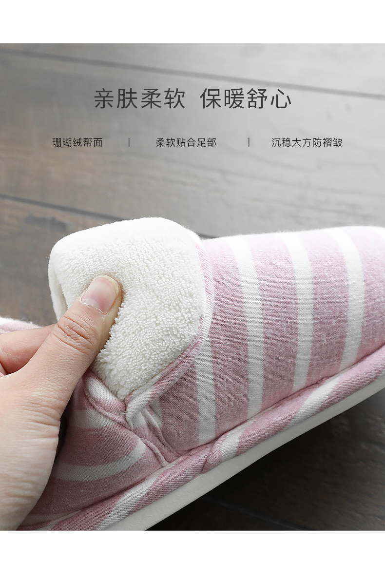 QEO mùa đông trong nhà gia đình cha mẹ-con ấm áp cộng với nhung trẻ em nửa gói với dép lê nữ chống trượt dày dép đi trong nhà chống trơn trượt