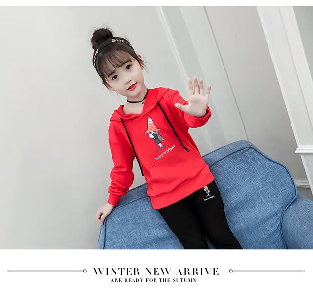Áo len cho bé gái 2018 Mới mùa thu cho trẻ em Thời trang Ocean hai mảnh Set Big Kid Quần áo thông thường của Hàn Quốc ao quan tre em