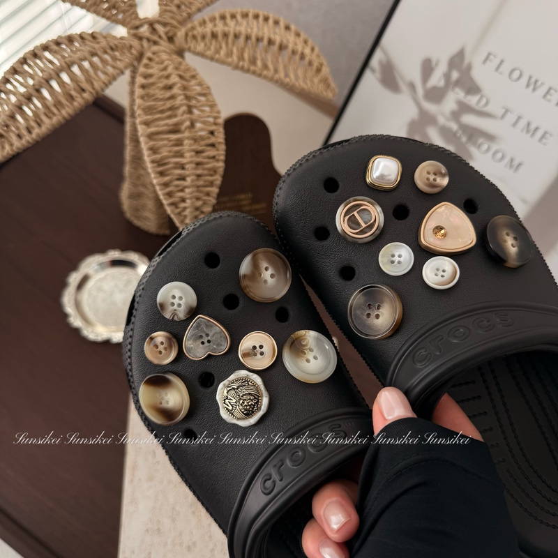 Original Old Money Style "Mottled Amber" Shoe Charms and Accessories Compatible with Crocs Decoration