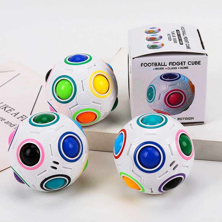 Children's intelligence toy rainbow ball Rubik's cube magic decompression ball football intelligence ball new strange and special-shaped toy gift