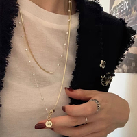 Obi Yabi necklace is exquisite and versatile, fashionable, high-end, gentle and cute, French necklace, sweater chain accessories 23170