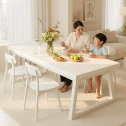 French Dining Table Living Room For Home Rectangular Large Board Table White Minimalist Meal Table Catering Commercial Milk Tea Shop Tables and Chairs