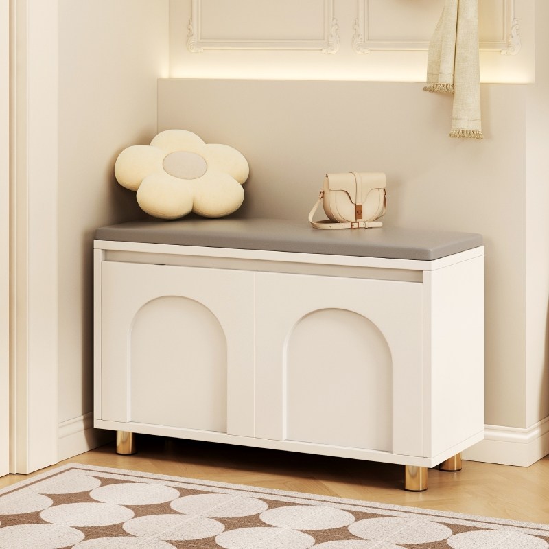 Cream Wind in the door Home Shoes Stool Doorway Home can sit on the bench and wear the shoes into the door stool to try the clothes rack-Taobao