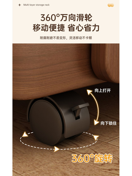 Sofa Side Trolley Storage Rack, Ultra-Narrow Movable Side Cabinet, Living Room Cosmetics and Snack Storage Rack