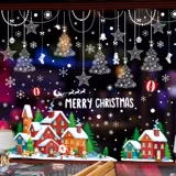 Рождественский декор для детского сада, стеклянная оконная наклейка, наклейки для пожилых людей