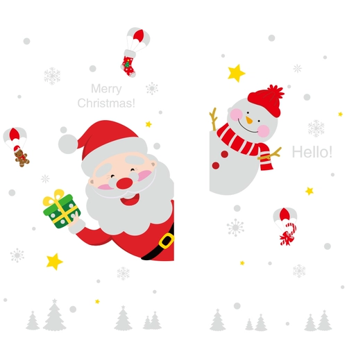 Рождественский брендовый декор, стеклянная электрическая оконная наклейка для пожилых людей, наклейки