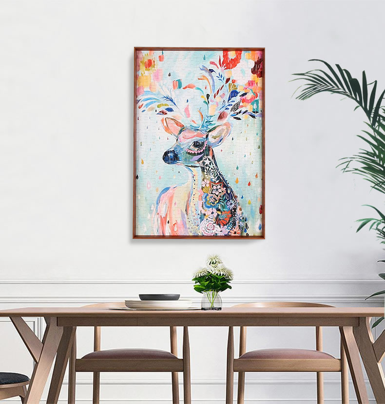 Hợp kim nhôm hẹp khung câu đố 1000 mảnh khung ảnh 500 mảnh khung hình khung tùy chỉnh 50 × 75 khung ảnh hạt gỗ - Kính kính đẹp