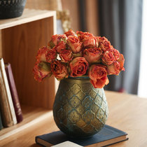 (Seven Mo) simulation dried flower rose retro bouquet fake flower arrangement living room coffee table desktop floral decoration