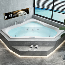 Built-in bathtub Triangle bathroom corner Theme hotel Couple double bath constant temperature surf massage