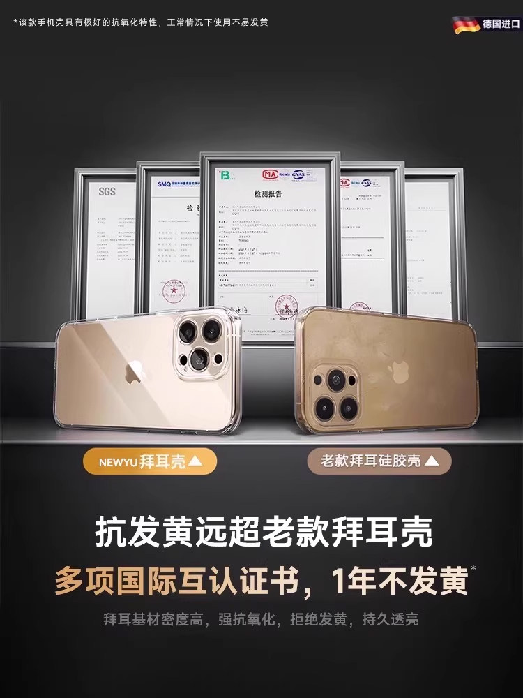 [Bayer, Germany] Suitable for Apple 16 Phone Case, Transparent iPhone 17 Pro Max New Model, iPhone 15 Protective 14 Pro Soft Case, 13Pm Cover, 14 Plus Full Coverage, 12 Anti-Drop, 1 Silicone