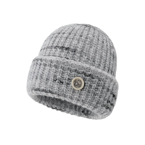 Трикотажная демисезонная цветная шерстяная удерживающая тепло вязаная шапка, градиент