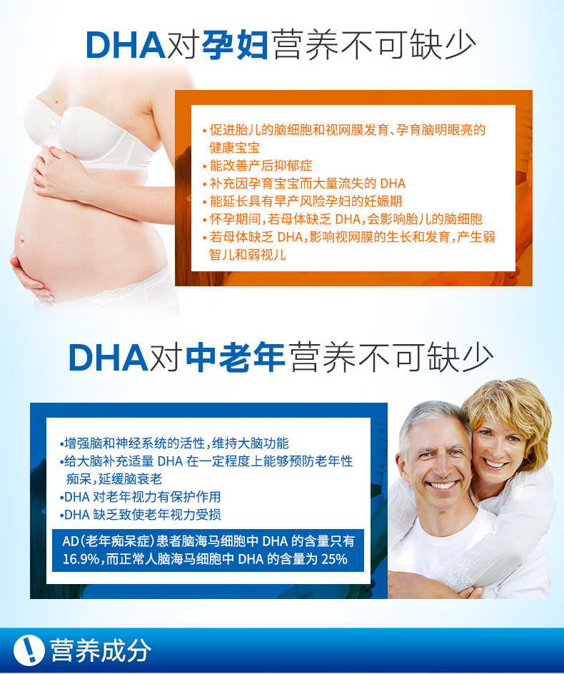 GNC健安喜深海鱼油DHA软胶囊 600mg