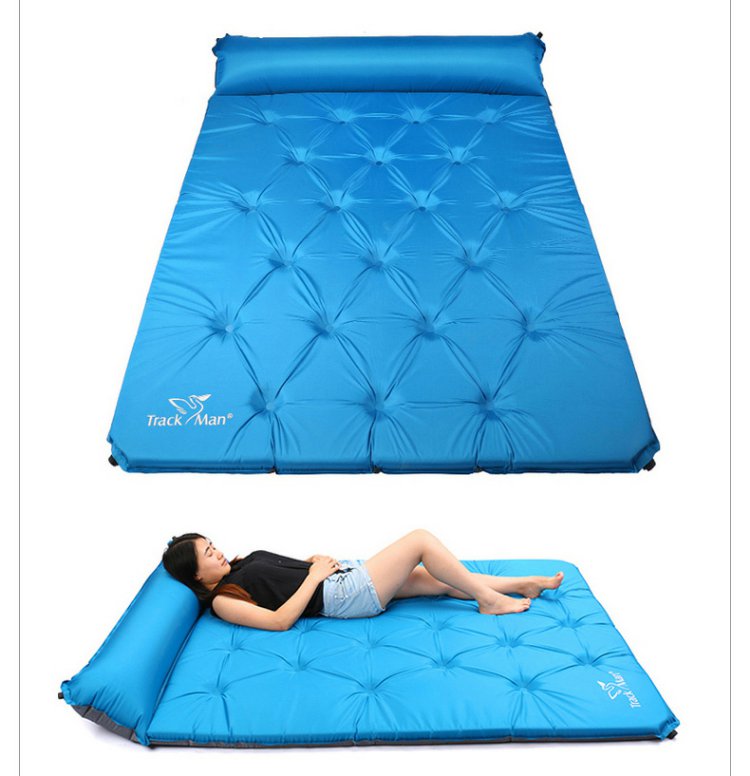 Trackman ngoài trời đôi tự động đệm bơm bò mat dày đệm lều lều ngủ pad bơm hơi giường - Thảm chống ẩm / Mat / Gối thảm picnic caro