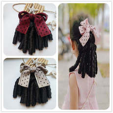 Парик 宝宝假发宫廷卷可爱小女孩儿童公主表演摄影蝴蝶结发夹复古风饰品 Amoy scouring rabbit