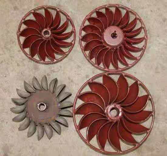 Turbine fittings water blades