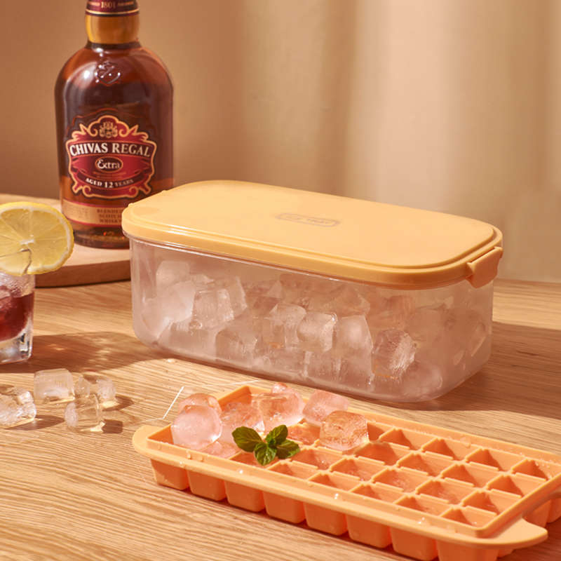 Ice Cubes Molds Silicone Ice Cubes Ice Cubes Box Fridge Ice-making Box Home With Lid Freezer Deviner Ice Making Molds