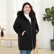 Mother winter woolen coat womens long 2021 New plus size womens clothing 200 Jin thick woolen coat
