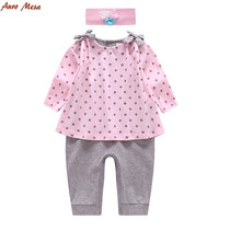 AuroMesa baby jumpsuit spring and autumn female baby hundred days dress outside departure with newborn romper crawling suit