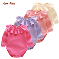 Auro Mesa baby jumpsuit spring and summer boy and girl baby fart jacket long sleeve triangle ha coat newborn base