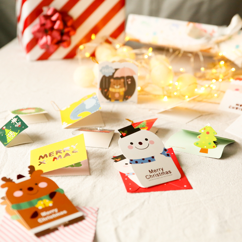 Christmas card-Christmas tree hanging card hanging card mini Christmas small greeting card mini message card gift card