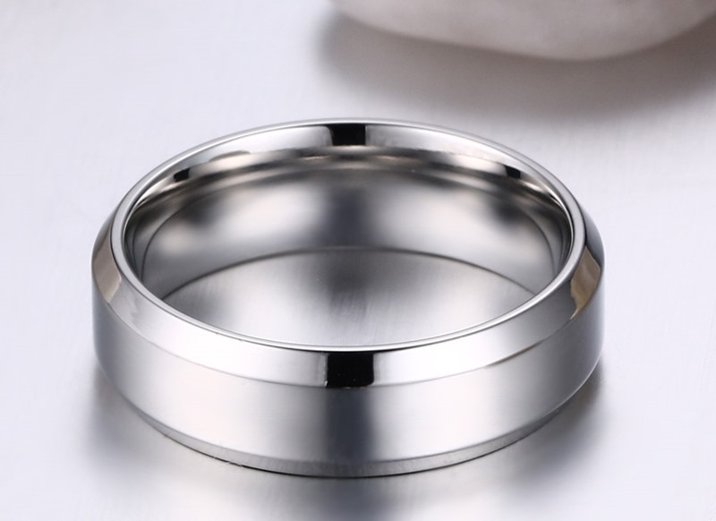 Phiên bản tiếng Hàn của nhẫn đơn giản 6MM thép không gỉ nhẫn đôi nam thời trang nhẫn titan thép cá tính sinh viên quà tặng nhan kim cuong