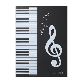 Playing piano sheet music folded six-page spread