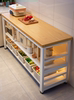 Kitchen Storage Rack Multi-Functional Floor-Standing Multi-Layer Table Cutting Board Workbench Microwave Oven Cookware Storage Shelf Side Cabinet