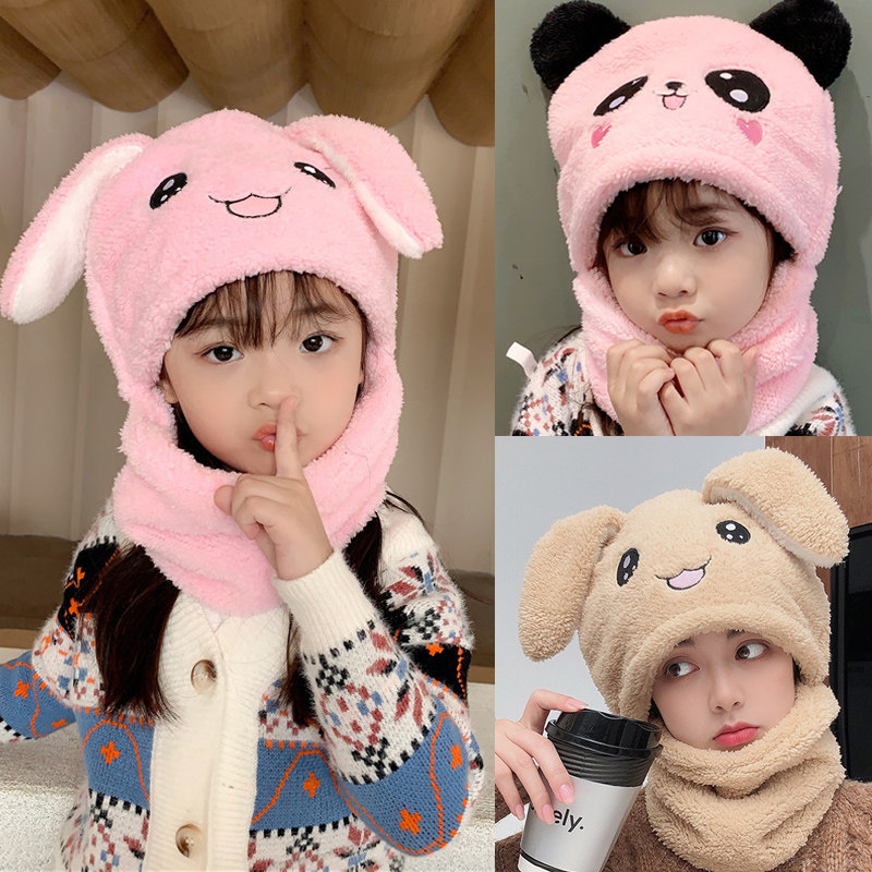 Baby Hats Scarf to the neck One child Even hat scarf, male and female child Child fall winter protective ear hat adorable ultra cute baby
