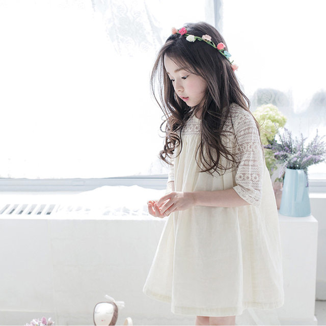 Girls summer clothes cotton dress fairy fat middle-aged children loose princess skirt 2022 new girl skirt spring and autumn