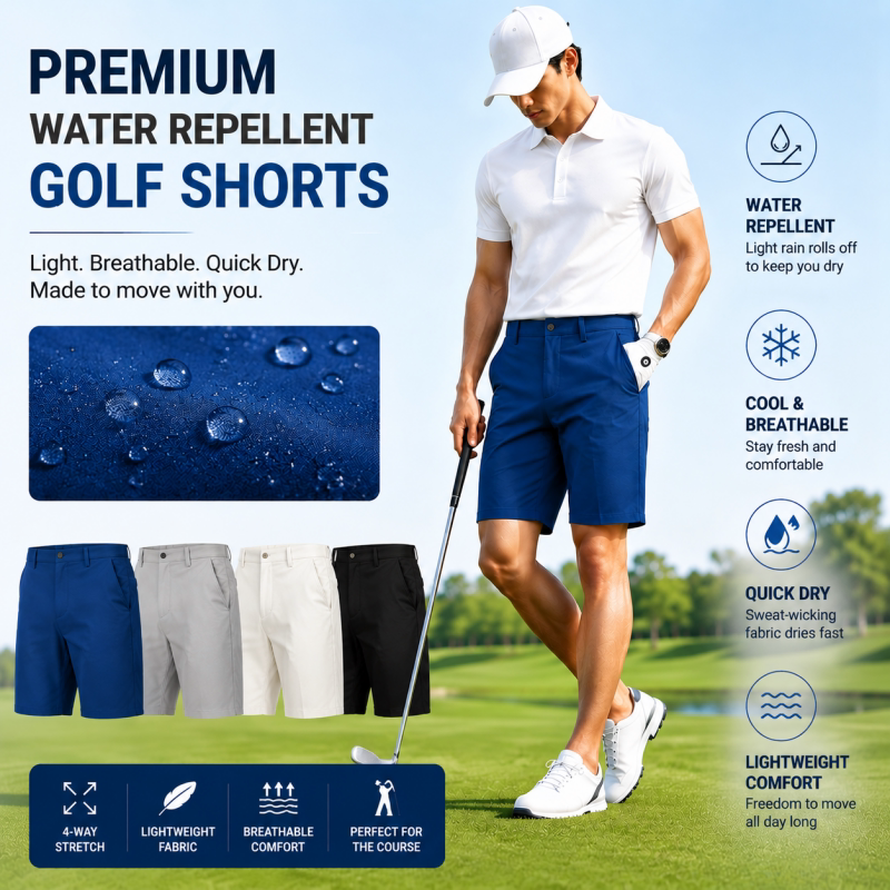 【Water-Resistant Shorts】Men's Golf Shorts, Lightweight Quick-Dry Pants, Five-Point Sports Shorts for Playing Golf 【Water-Resistant Shorts】Men's Golf Shorts, Lightweight Quick-Dry Pants, Five-Point Sports Shorts for Playing Golf