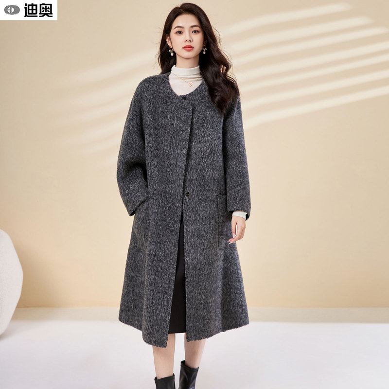 Thick Long Alpaca Wool Coat for Women, High-End, Elegant, Slimming, Stylish, with Detachable Hood, Double-Sided Wool Overcoat Thick Long Alpaca Wool Coat for Women, High-End, Elegant, Slimming, Stylish, with Detachable Hood, Double-Sided Wool Overcoat
