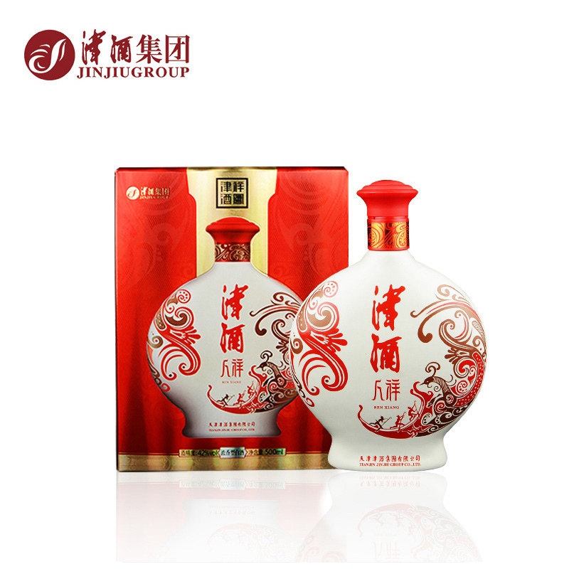 津酒人祥浓香型白酒42°500mL 盒装天津特产旅游伴手礼评价- 淘宝网
