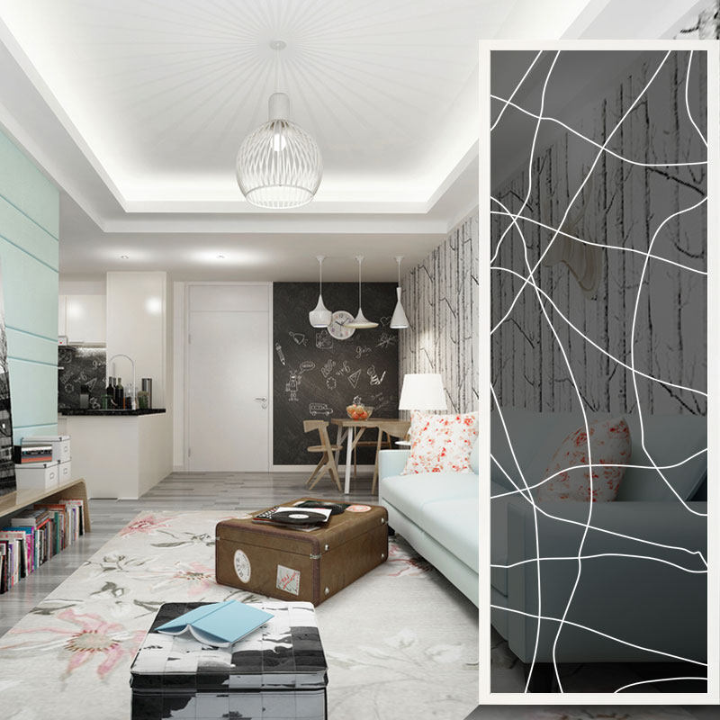 Modern minimalist art glass household screen segmentation into the living room to block the mask decoration temperature process