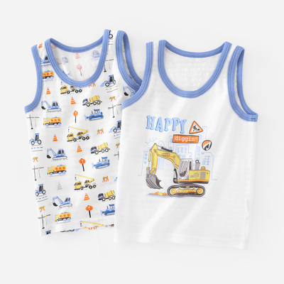 Pure Cotton Spring & Fall Kids Baby Boy Hurdle Sleeveless Vest — 1
