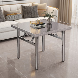 Stainless Steel Folding Table, Home Dining Table, Outdoor Portable Dining Table, Night Market Stall Small Square Table, Multi-Functional Table