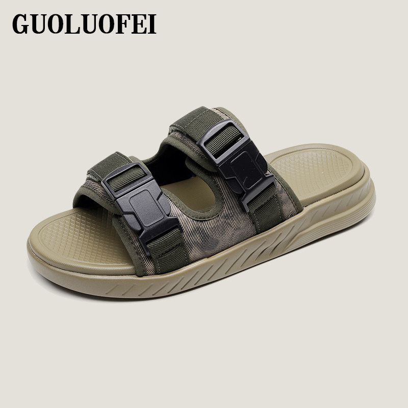 Slippers Male Summer 2022 new men's beach sandals Dual-use Personality Outside Trending Couple Outdoor Non-slip Sandals