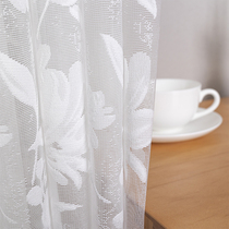Window yarns Brief about white small frescoed bedroom Yarn Curtain Living Room Restaurant Full of flowers Full house Custom Hook Finished Product