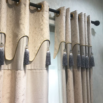 Finished curtain with curtain head jacquard shading living room bedroom splicing curtain can be super high factory direct sales