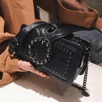 Tide Cards Bag for women 2021 new Korean version 100 hitch satchel satchel fashion retro chain genuine leather small square bag single shoulder bag