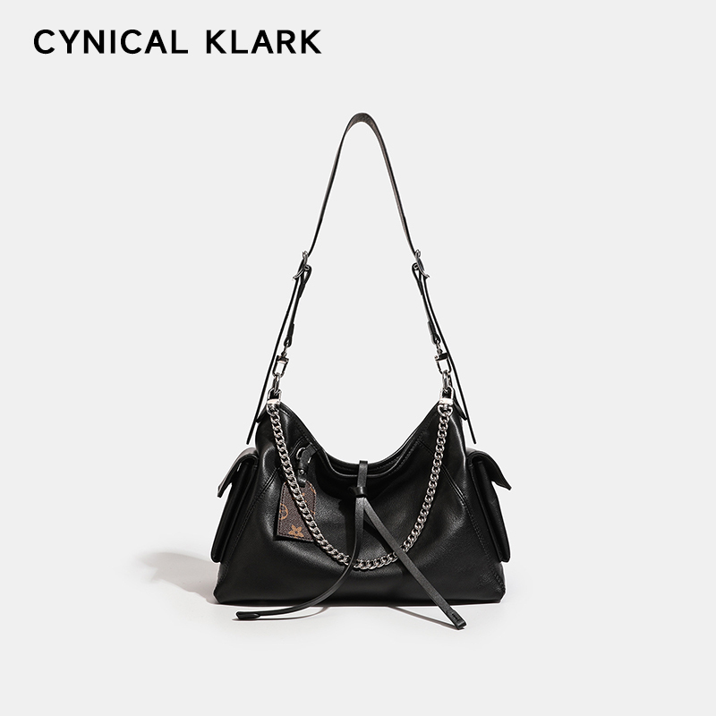 Cynicalklark Messenger Tote Bag Large Capacity Chain Commuter Bag Black Warrior High-End Shoulder Crossbody Bag