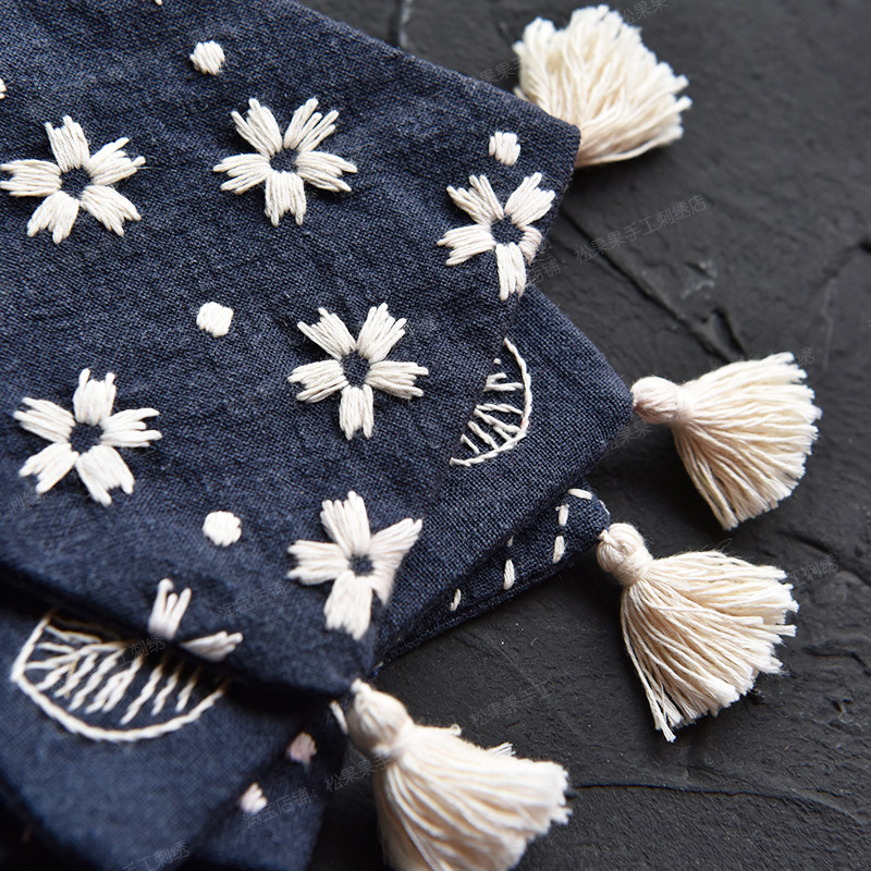 Original thorn embroidery DIY embroidery Fabric embroidery Teacup pad Placemat Homemade gift tea art material pack kit