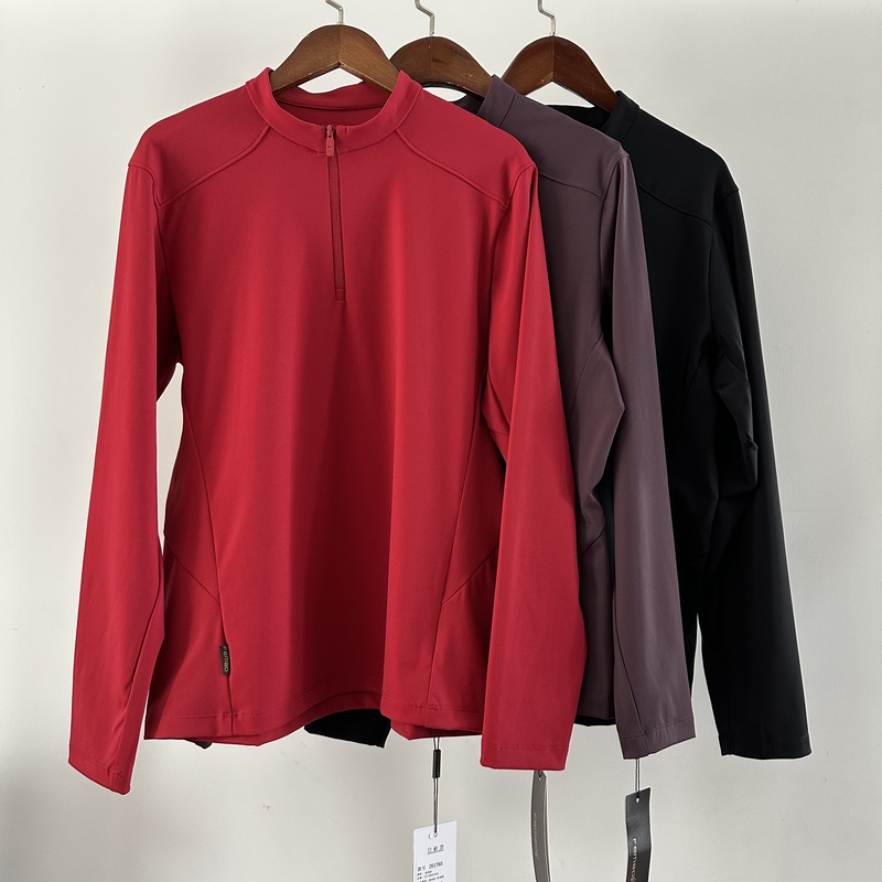 Feima 261765 New Style Stand Collar Half-Zip Long-Sleeve Top