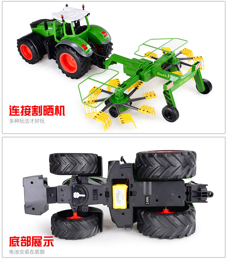 Double Eagle Mô phỏng lớn Điều khiển từ xa Xe nông dân Mô hình 1:16 Xe máy kéo Đồ chơi Big Foot Force Leo lên xe địa hình đồ chơi mini