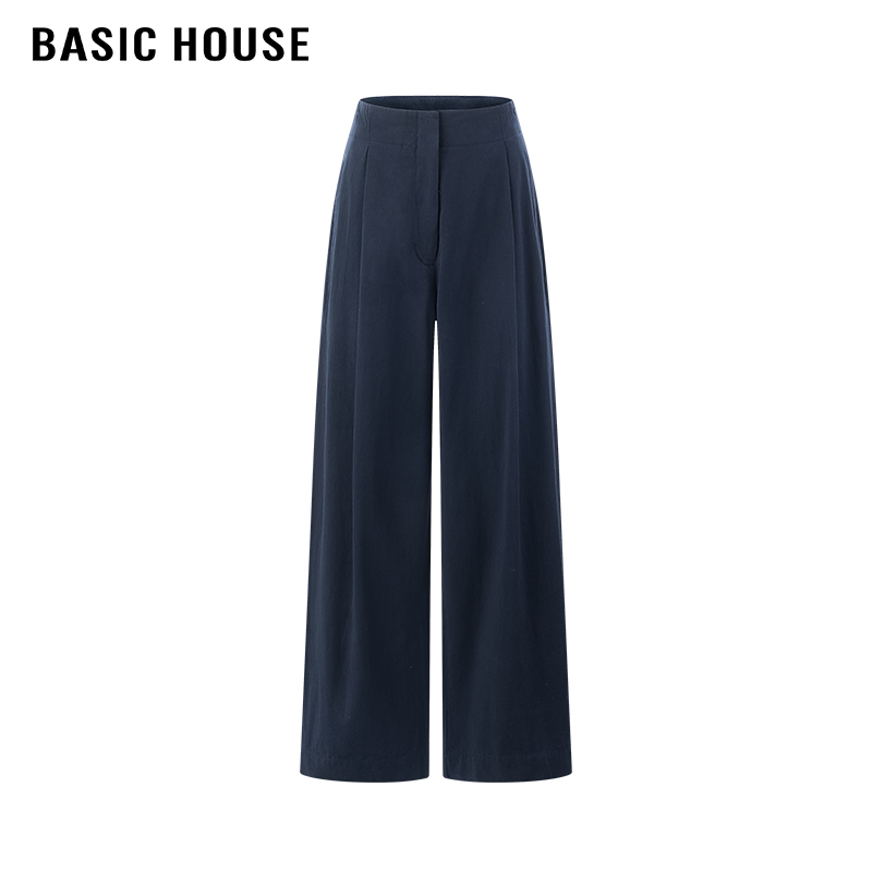 Baijiahao/Basic House High-Waisted Harem Casual Pants for Women, Loose, Simple, Versatile, Fashionable Straight-Leg Pants for Commuting